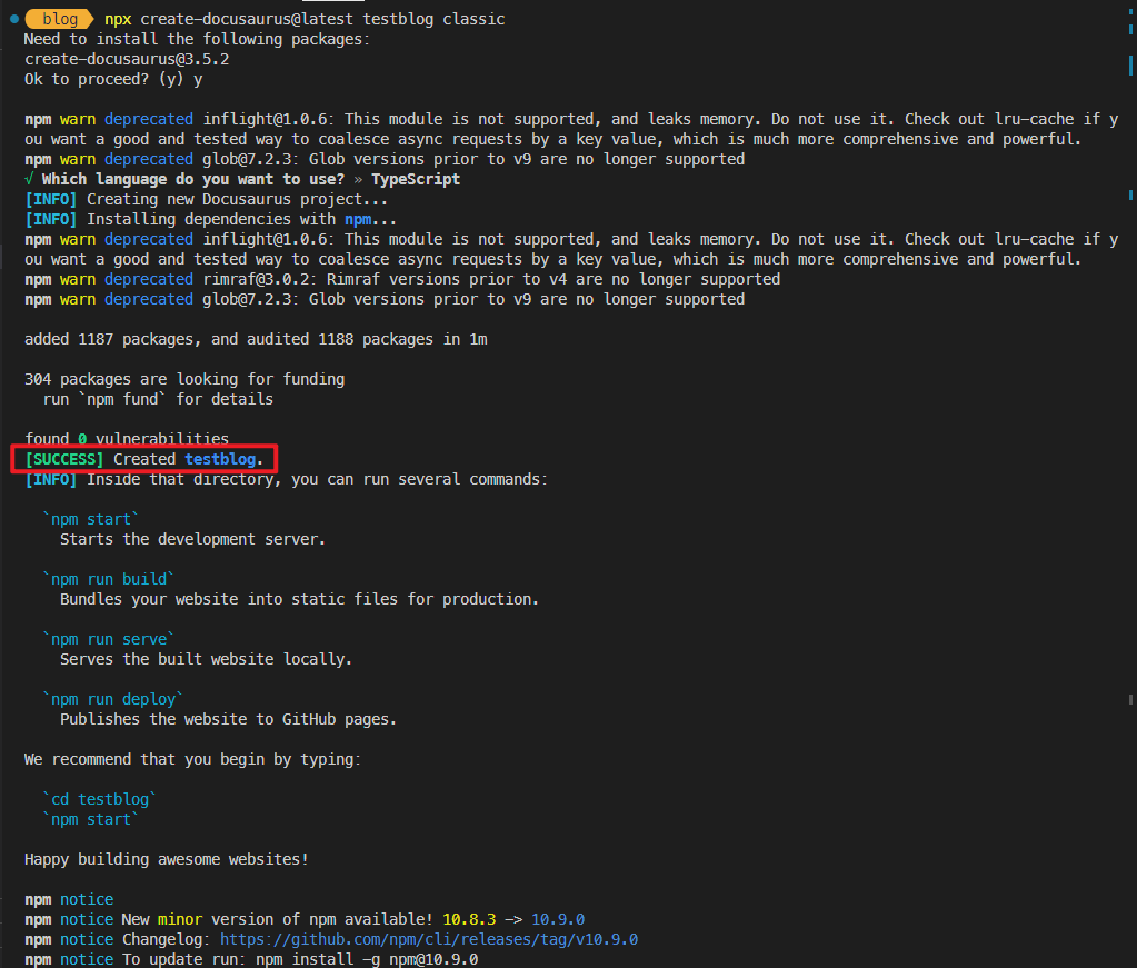 docusaurus-create-success.png