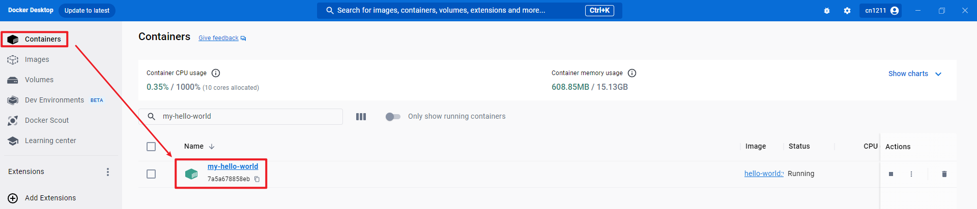 hello-world-v1-container